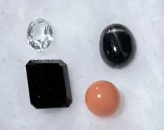 天然石・ルース 4点セット ハンドメイド素材