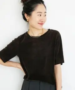 ルクールブラン　シアーベロアTシャツ