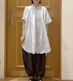 studio clip 未使用 製品染めハーフスリーブコットンシャツワンピース