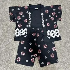 黒いキャンディ柄甚平 80センチ