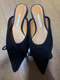 PIPPICHIC スエード フラットミュール ブラック 37 美品