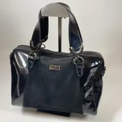 ARMANI COLLEZIONI アルマーニ ハンドバッグ エナメル スエード