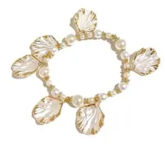 ブレスレット ハンドメイド パール シェル