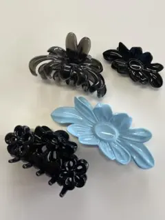 ヘアクリップ フラワーデザイン4個セット