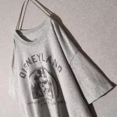 激レア★Disney ディズニー ビッグロゴプリントTシャツ グレー 人気L