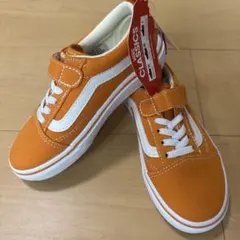 【新品未使用】VANS オールドスクールV 18cm オレンジ キッズ ベルクロ
