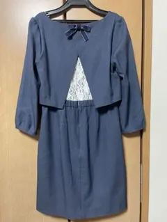 プロポーションボディドレッシング　バックリボンレースワンピース　M