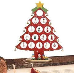 クリスマスツリー卓上 | かわいいミニチュア木製オーナメント付きのサムネイル