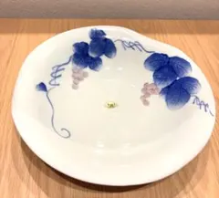 有田焼　深皿　大皿　手描ぶどう　菓子器　鴻右エ門窯