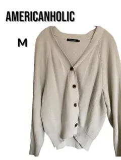 AMERICANHOLIC Vネック カーディガン M アイボリー