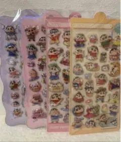 クレヨンしんちゃんウォーター入りシールとポンポンシール 4パック