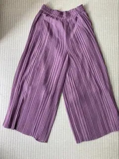 UNIQLO プリーツワイドパンツ パープル M