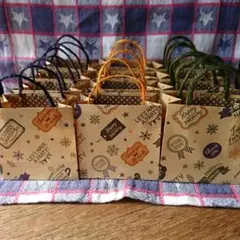 ミニ手提げ紙袋(クリスマス？)   １２枚セット