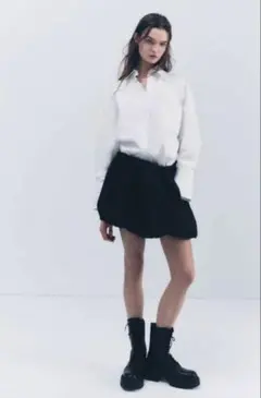 ZARA 黒 バルーンミニスカート M