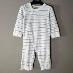 【訳あり特価】ジェラートピケボーダーロンパース (80)お部屋着に！洗い替えに！