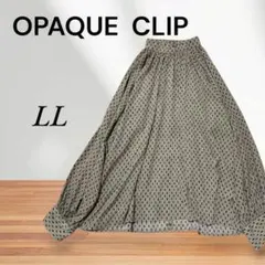 オペークドットクリップ　シフォンブラウス　ブラウン　LL ゆったり　大きいサイズ