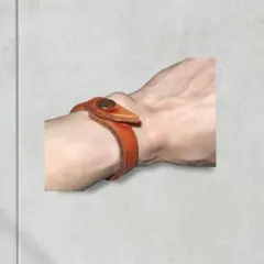 ▪️LEATHER ビンテージ ブレスレット カウハイド 牛革 茶色 飴色