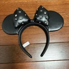 東京ディズニー　スタッズ付きミニーレザーカチューシャ