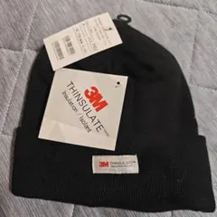 定価2739円 3M ニット帽子 Thinslate 無地 暖かい ブラック