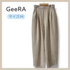 【新品未使用】GeeRA ワイドパンツ M ベージュ ウエストゴム 美シルエット