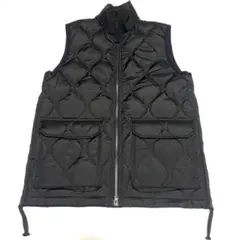 TAION ミリタリー リブハイネックWジップ ダウンベスト ユニセックス