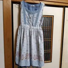 axes femme 花柄レースアップワンピース