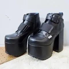 新品✨23.5cm ヨースケ 厚底 ショート ブーツ ブラック 黒