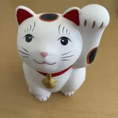 招き猫 白色 日本製 左手 客を招く猫