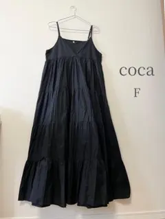 キャミワンピ　ワンピース　coca ブラック　フリー　ロングスカート　スカート