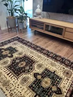 【急募】unico moste ラグ 140×200cm ナチュラル　カーペット 急募】unico moste ラグ 140×200cm ナチュラル カーペット - メルカリ