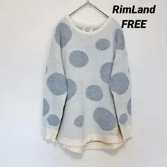 RimLand ドット柄ニット F グレー ゆったり