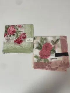 ハンカチ2枚セット　renoma & Hallmark 花柄ハンカチ