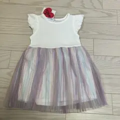 100cm カラフルチュールワンピース　西松屋