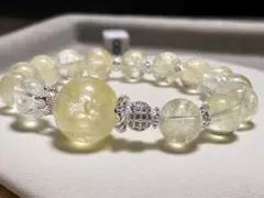 大玉18.1mm レモンシトリン アイリス ブレス天然石12.3mm 内17cm