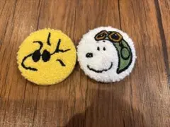 スヌーピー ウッドストック モコモコボア缶バッチセット