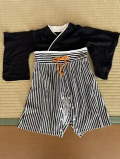 着物スタイルのベビードレス 黒と白