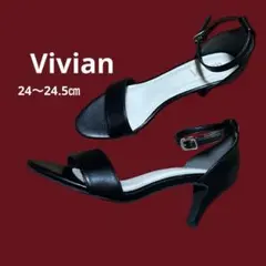 【ほぼ新品】Vivian ヴィヴィアン　ストラップサンダル ブラックのサムネイル