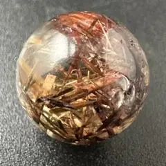 【虹入り】赤針ルチルクォーツ 丸玉 スフィア 天然石 パワーストーン 金運恋愛運