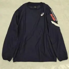 美品○アシックス　ピステ　トレーニングウェア　長袖　M　ネイビー