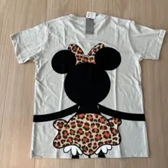 ディズニー　ミニーちゃん　バックハグTシャツ　ミニーちゃんヒョウ柄Tシャツ