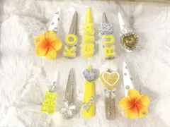 キッズ ギャル ネイルチップ イエロー ラメ KOGYARU