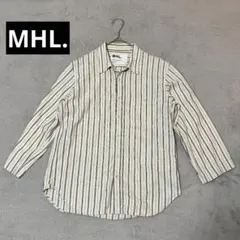 美品 エムエイチエル MHL. コットンリネン チェック シャツ ブラウス 