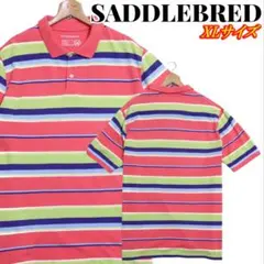SADDLEBRED サドルブレッド マルチカラー ボーダー ポロシャツ XL