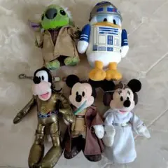スター・ウォーズ ぬいぐるみ5体セット　ミッキー　ミニー　ドナルド　R2D2 スター・ウォーズ ぬいぐるみ5体セット ミッキー ミニー