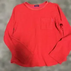 Moujonjon 赤 あったか長袖カットソー 140