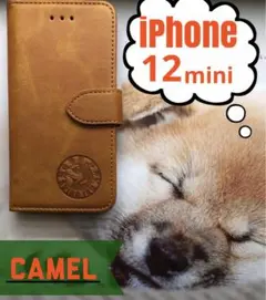 レザー 手帳型 スマホケース iPhone12mini 犬 柴犬 新品 未使用