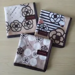 クレイサス ハンカチ3枚セット(茶系)