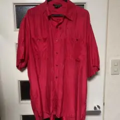 TULLIANO 100%シルク 赤シャツ XL
