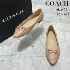 【極美品】 COACH コーチ パンプス リボン ロゴ 本革 5C 22cmのサムネイル