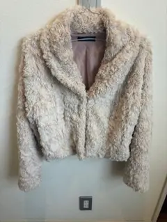 oeillet ベージュ フリースショートジャケット